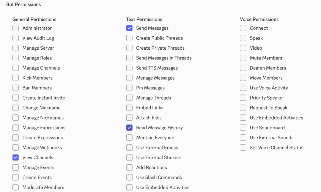 Discord Bot Permissions